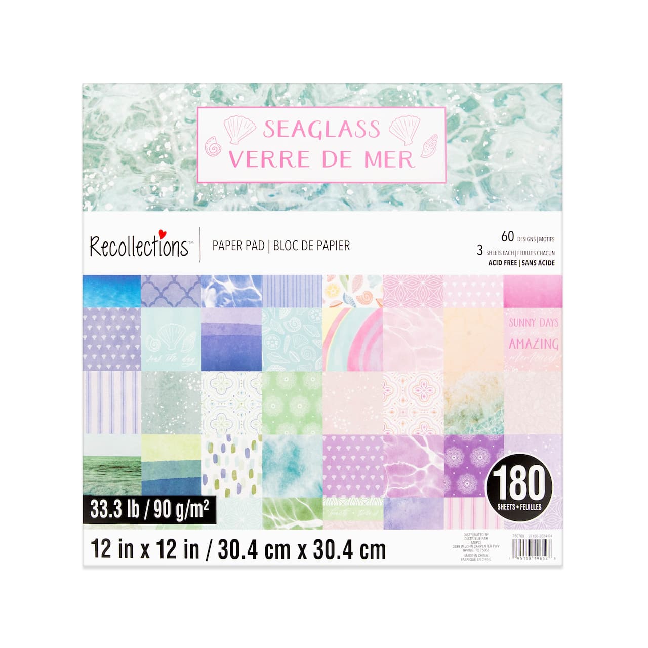 9 Pack: 12" x 12" Seaglass Paper Pad by Recollections™